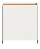 Schuhschrank Borga in wei� und Artisan Eiche Flur Kommode 90 x 97 cm, Soft-Close