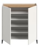 Schuhschrank Borga in wei� und Artisan Eiche Flur Kommode 90 x 97 cm, Soft-Close