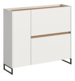 Schuhkipper Borga in wei� und Artisan Eiche Schuhschrank 110 x 94 cm, Soft-Close