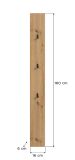 Garderobenpaneel Borga in Artisan Eiche Wandgarderobe 16 x 160 cm