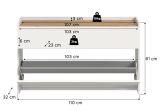 Schuhkipper Borga in wei� und Artisan Eiche Schuhschrank h�ngend 110 cm