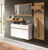Garderobe Set 4-teilig Borga in wei� und Artisan Eiche 205 x 192 cm