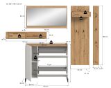 Garderobe Set 5-teilig Borga in wei� und Artisan Eiche 236 x 192 cm, Soft-Close