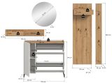 Garderobe Set 5-teilig Borga in wei� und Artisan Eiche 236 x 197 cm, Soft-Close