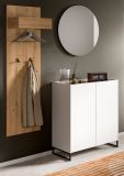 Garderobe Set 3-teilig Borga in wei� und Artisan Eiche 155 x 197 cm, Soft-Close