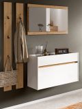 Garderobe Set 4-teilig Borga in wei� und Artisan Eiche 172 x 197 cm