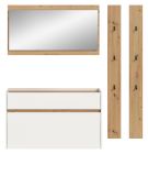 Garderobe Set 4-teilig Borga in wei� und Artisan Eiche 172 x 197 cm