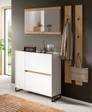 Garderobe Set 4-teilig Borga in wei� und Artisan Eiche 172 x 197 cm, Soft-Close