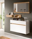 Garderobe Set 3-teilig Borga in wei� und Artisan Eiche 140 x 197 cm