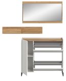 Garderobe Set 3-teilig Borga in wei� und Artisan Eiche 140 x 192 cm, Soft-Close