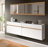 Garderobe Set 4-teilig Borga in wei� und Artisan Eiche 220 x 192 cm