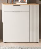 Schuhschrank Skid in Kaschmir Sand und Evoke Eiche Flur Kommode 80 x 88 cm