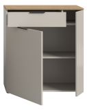 Schuhschrank Skid in Kaschmir Sand und Evoke Eiche Flur Kommode 80 x 88 cm