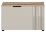 Garderobe Sitzbank Skid in Kaschmir Sand und Evoke Eiche Garderobenbank 80 cm