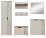 Garderobe Set 6-teilig Skid in Kaschmir Sand und Evoke Eiche 250 x 190 cm