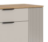 Garderobe Set 5-teilig Skid in Kaschmir Sand und Evoke Eiche 175 x 190 cm