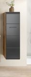 Badezimmer Kommode Cover in schwarz matt und Nox Eiche Badkommode h�ngend / stehend 30 x 106 cm