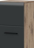 Badezimmer Kommode Cover in schwarz matt und Nox Eiche Badkommode h�ngend / stehend 30 x 106 cm