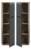 Badezimmer Kommode Cover in schwarz matt und Nox Eiche Badkommode h�ngend / stehend 30 x 106 cm