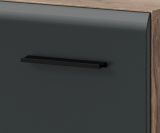 Badezimmer Hochschrank Cover in schwarz matt und Nox Eiche Mehrzweckschrank 90 x 185 cm