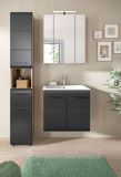Waschbeckenunterschrank MIT Waschbecken Cover in schwarz matt und Nox Eiche Waschtisch h�ngend 60 cm