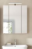 Badezimmer Spiegelschrank Cover in Nox Eiche Badschrank 3-t�rig 60 x 70 cm