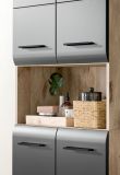 Badm�bel Set 3-teilig Cover in schwarz matt und Nox Eiche Badkombination 135 x 185 cm