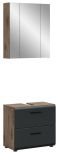 Badm�bel Set 2-teilig Cover in schwarz matt und Nox Eiche Badkombination 60 x 185 cm