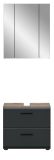 Badm�bel Set 2-teilig Cover in schwarz matt und Nox Eiche Badkombination 60 x 185 cm