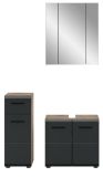 Badm�bel Set 3-teilig Cover in schwarz matt und Nox Eiche Badkombination 105 x 185 cm