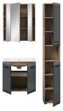 Badm�bel Set 3-teilig Cover in schwarz matt und Nox Eiche Badkombination 105 x 185 cm