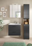 Badm�bel Set 3-teilig Cover in schwarz matt und Nox Eiche 105 x 185 cm, inkl. Waschbecken