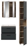 Badm�bel Set 3-teilig Cover in schwarz matt und Nox Eiche 105 x 185 cm, inkl. Waschbecken