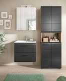 Badm�bel Set 3-teilig Cover in schwarz matt und Nox Eiche Badkombination 135 x 185 cm
