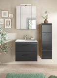 Badm�bel Set 3-teilig Cover in schwarz matt und Nox Eiche Badkombination 105 x 185 cm