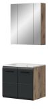 Badm�bel Set 2-teilig Cover in schwarz matt und Nox Eiche Badkombination 60 x 185 cm