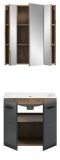 Badm�bel Set 2-teilig Cover in schwarz matt und Nox Eiche Badkombination 60 x 185 cm