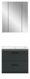 Badm�bel Set 2-teilig Cover in schwarz matt und Nox Eiche Badkombination 60 x 185 cm
