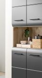 Badm�bel Set 3-teilig Cover in schwarz matt und Nox Eiche Badkombination 165 x 185 cm