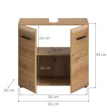 Waschbeckenunterschrank Cover in Artisan Eiche Badezimmer Unterschrank 60 cm