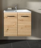 Waschtisch Cover in Artisan Eiche, Set Waschbeckenunterschrank mit Keramik Waschbecken, Breite 60 cm