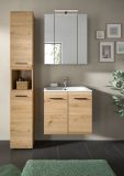Waschtisch Cover in Artisan Eiche, Set Waschbeckenunterschrank mit Keramik Waschbecken, Breite 60 cm