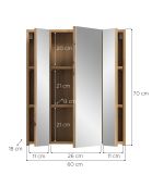 Badezimmer Spiegelschrank Cover in Artisan Eiche 60 x 70 cm, Badschrank 3-t�rig / 3D