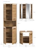 Badm�bel Set 3-teilig Cover in Artisan Eiche 135 x 185 cm, mit 4-t�rigem Hochschrank