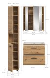 Badm�bel Set 3-teilig Cover in Artisan Eiche Badkombination 105 x 185 cm
