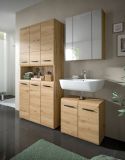 Badezimmer Hochschrank Set Cover in Artisan Eiche 2x Mehrzweckschrank 180 x 185 cm