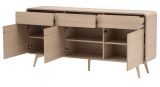 Sideboard Elverum in Eiche natur Kommode skandinavisch 180 x 84 cm, mit Push-to-Open