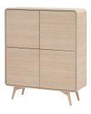 Highboard Elverum in Eiche natur Schrank skandinavisch 108 x 130 cm, mit Push-to-Open