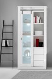 Vitrine Miami in wei� Hochglanz Vitrinenschrank 93 x 201 cm, Soft-Close