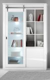 Vitrine Miami in wei� Hochglanz Vitrinenschrank 133 x 201 cm, Soft-Close